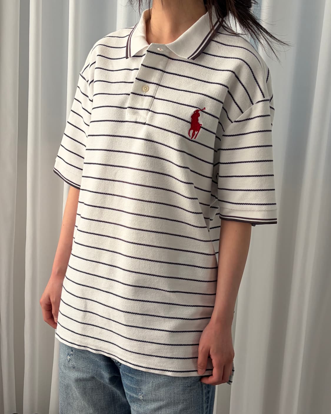 [L]폴로 랄프로렌 빅포니 스트라이프 반팔 카라 티셔츠 상품이미지1