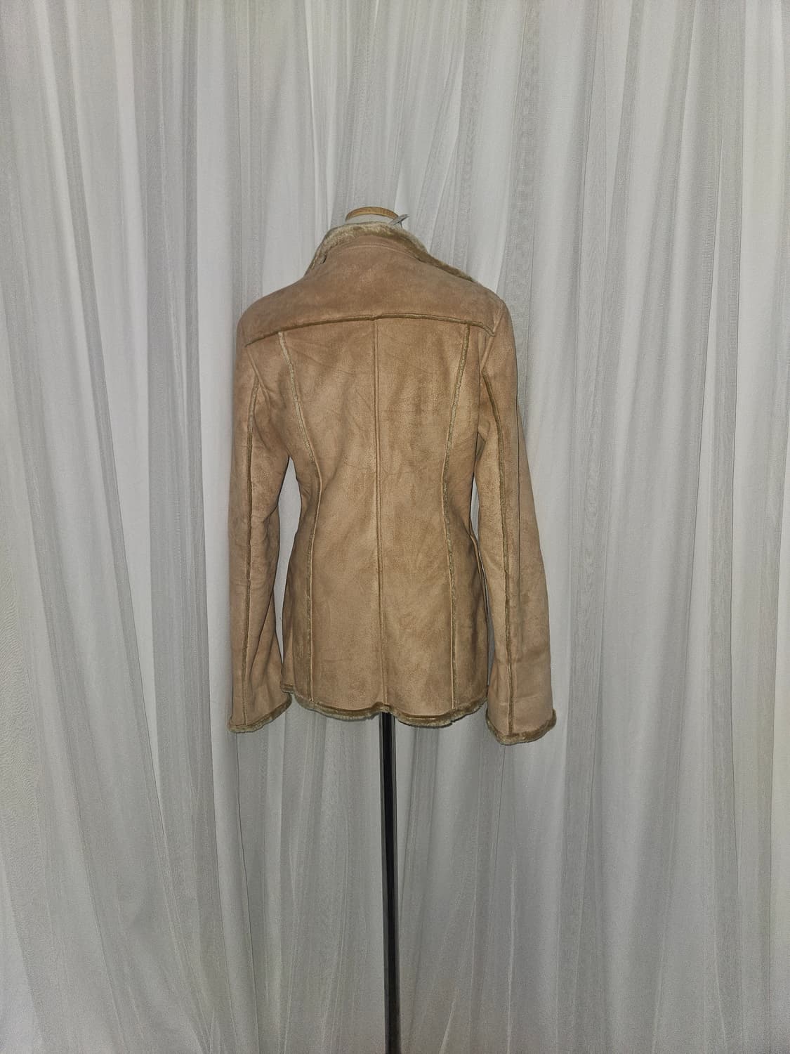 elle 빈티지 브라운라떼 오네갸루 무스탕 퍼자켓 상품이미지3