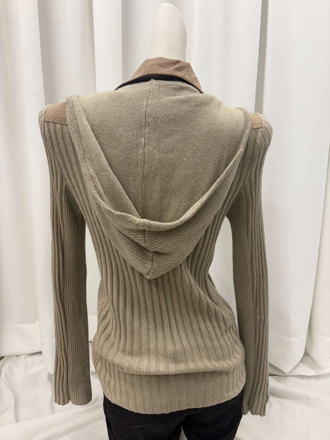 y2k 투웨이 골지 하이넥 집업 상품이미지5