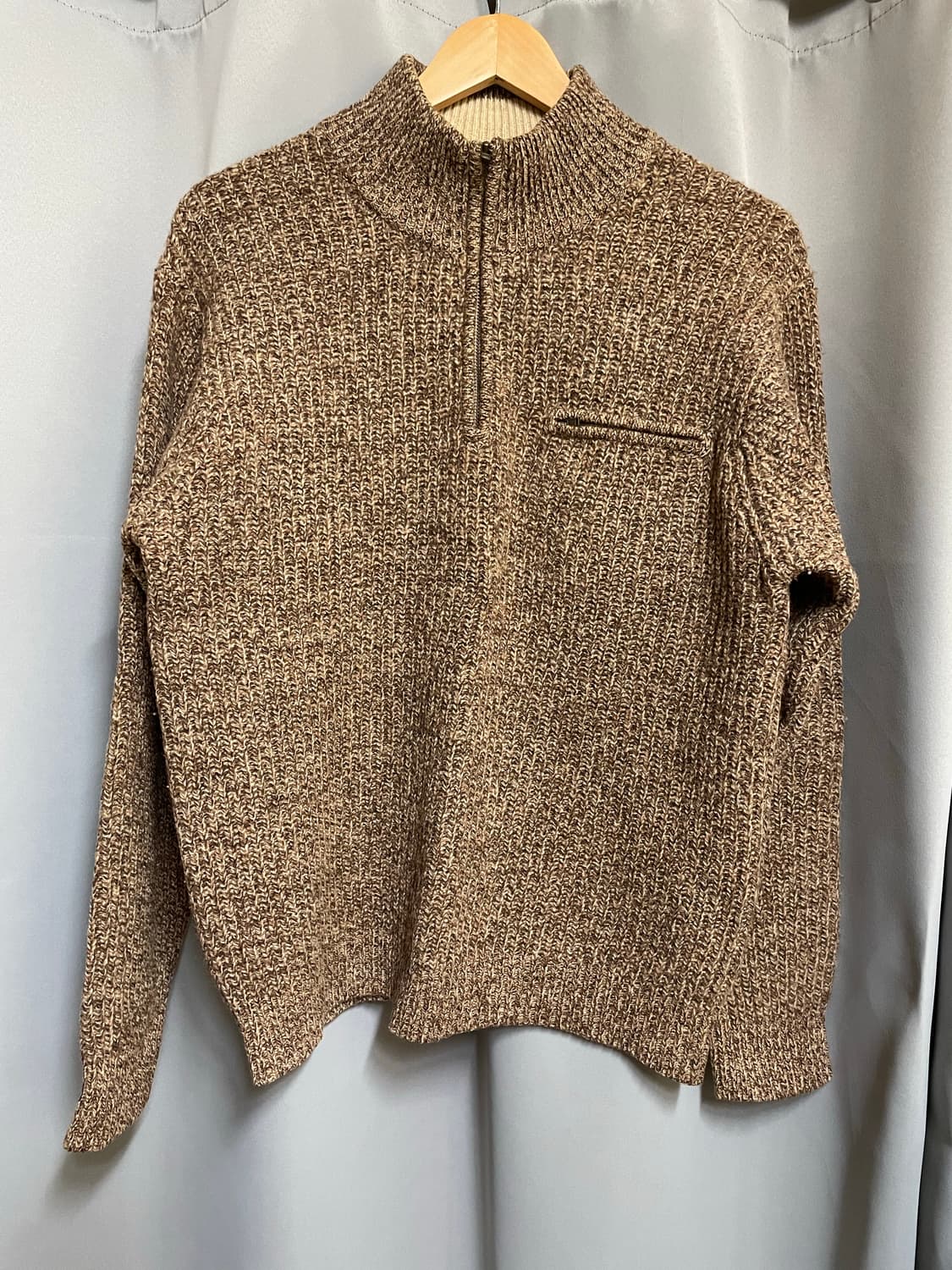 브라운 니트 짚업 상품이미지1