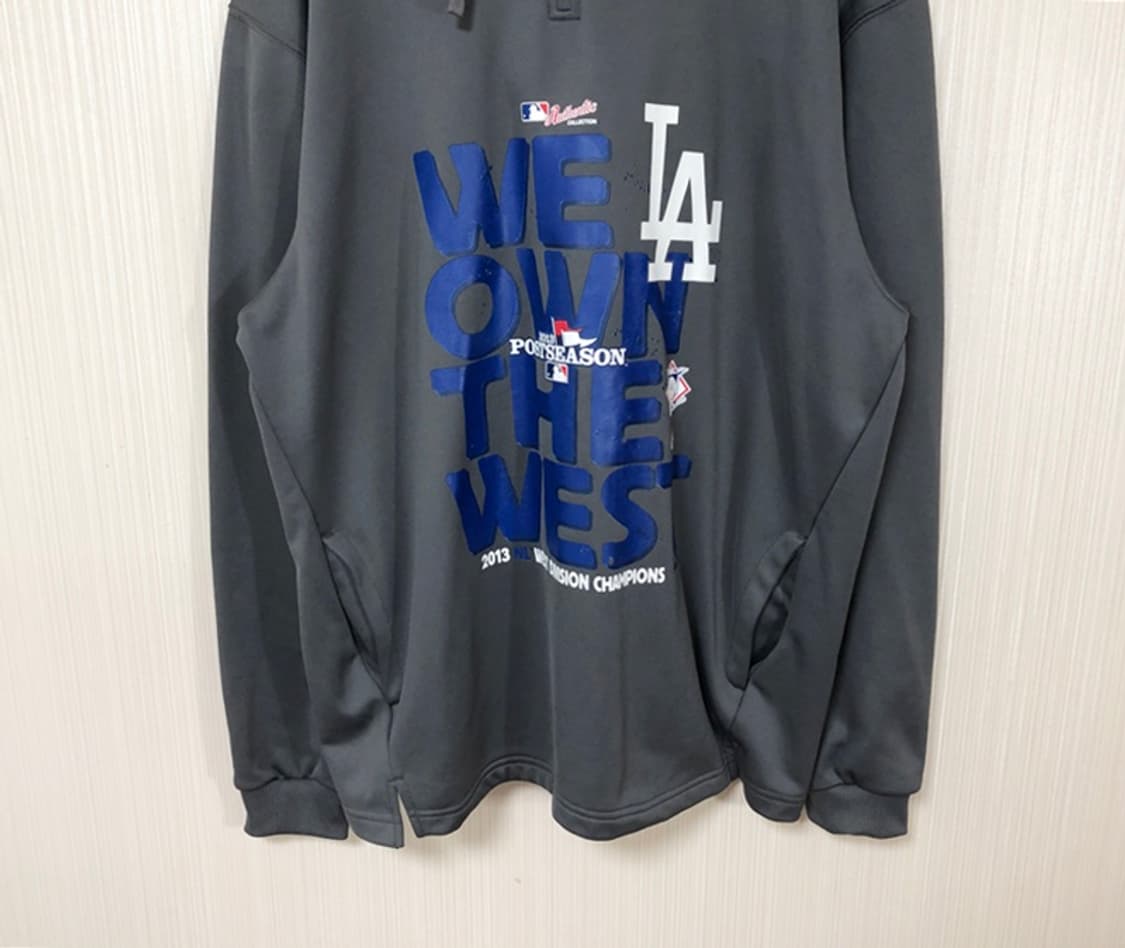 MLB 마제스틱 LA다져스 2013 웨스트디비젼 챔피언 어센틱후드티 XL 상품이미지3