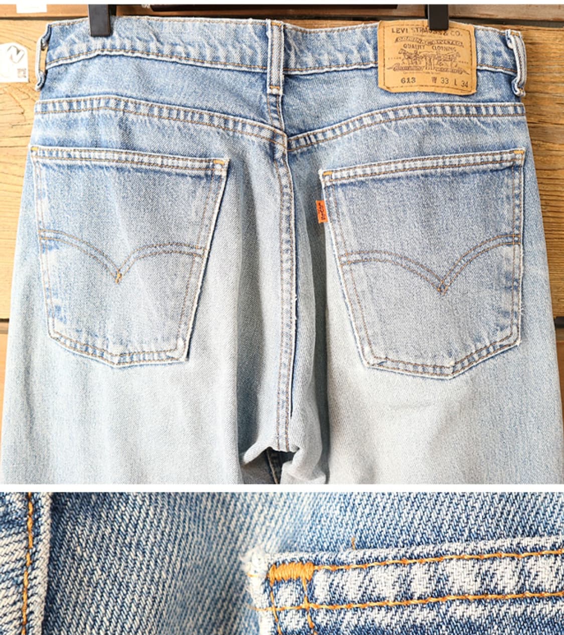 일본판 90S LEVIS 리바이스 613-04 오렌지텝 빈티지 데님  
 상품이미지6