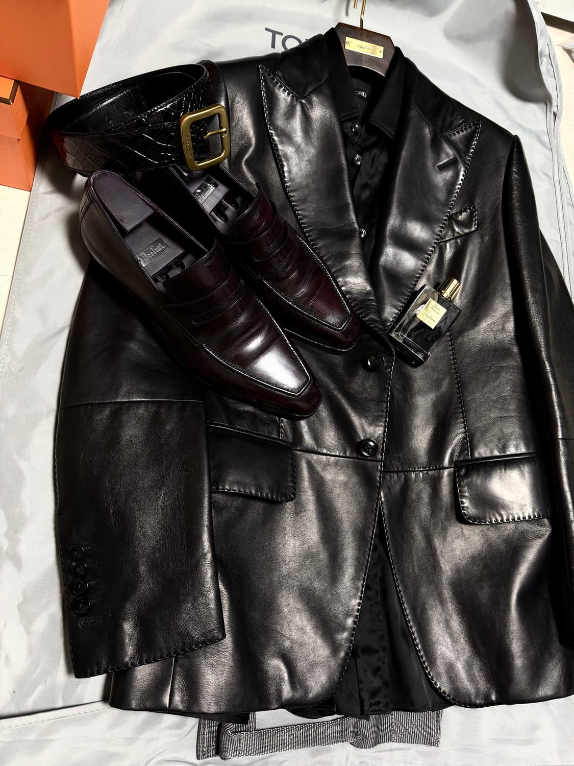 (명작,강추👍)톰포드 사토리얼 레더 블레이져 자켓 상품이미지4