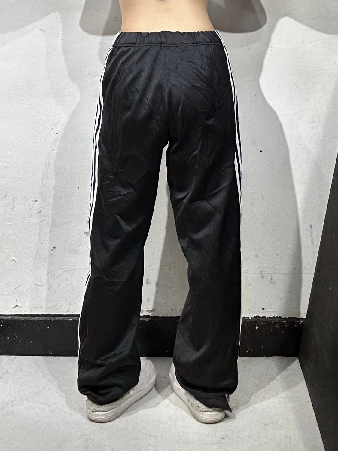 90s 아디다스 와이드 대대장 블랙 화이트 삼선 추리닝 트레이닝 팬츠 L 상품이미지3