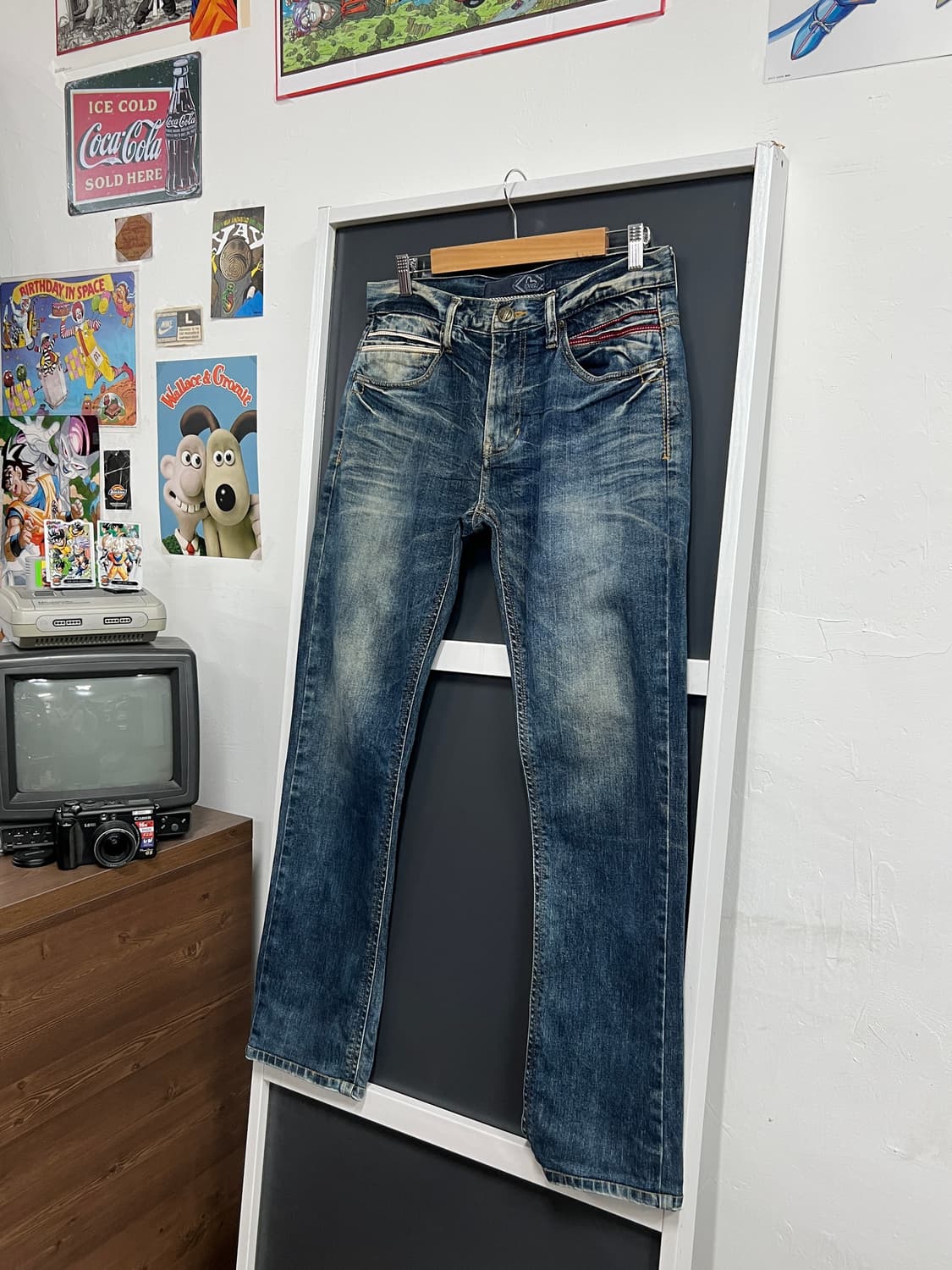 Evisu 에비수 백로고 백호 자수 슬림 스트레이트핏 데님 팬츠  상품이미지9