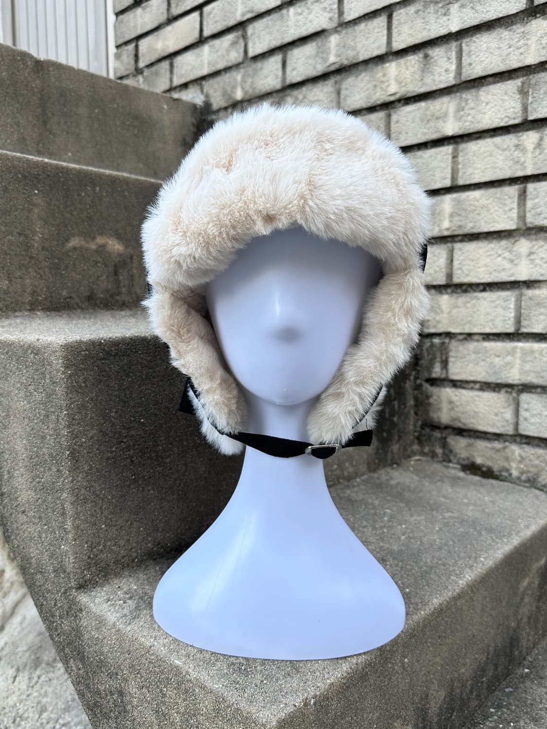 Black suede earflap cap  상품이미지3