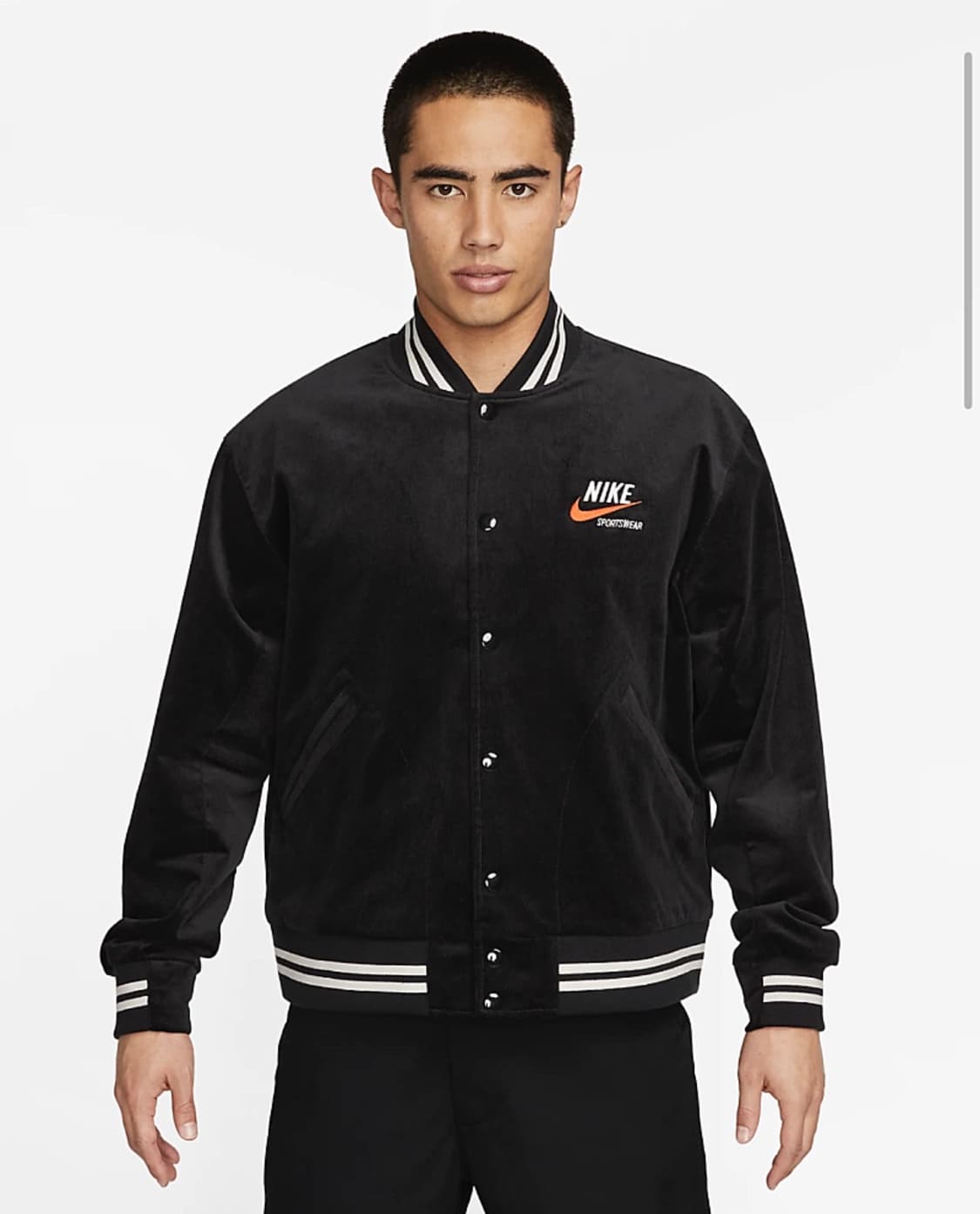 NIKE 나이키 코듀로이 로고 바시티 자켓 블랙(클리닝O) 상품이미지1