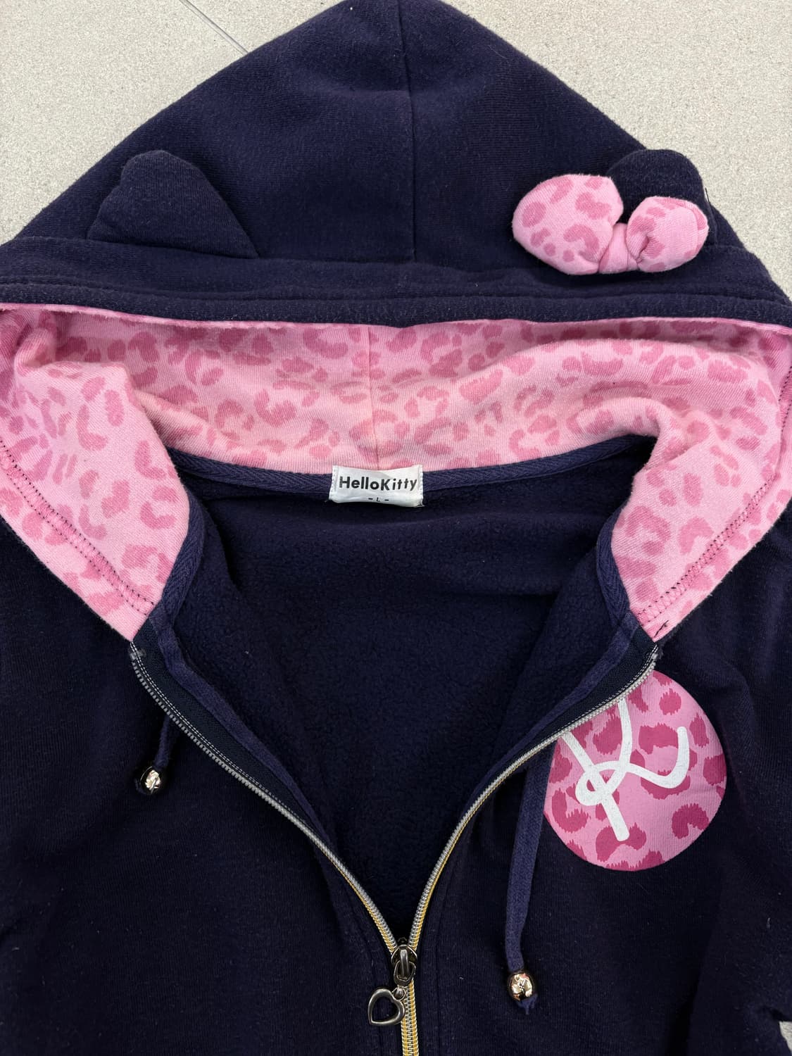 퍼플 핑크 레오파드 키티 후드집업 상품이미지3