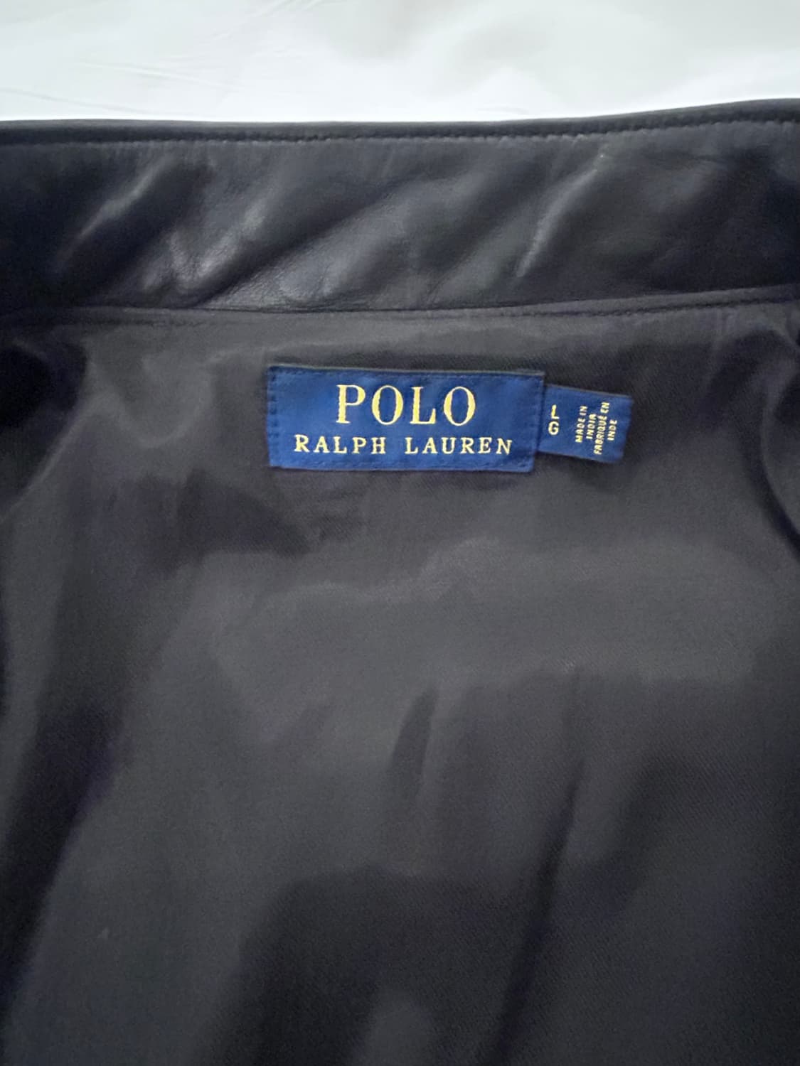 폴로 랄프 로렌 카우 레더 모토 레이서 자켓 L 상품이미지5