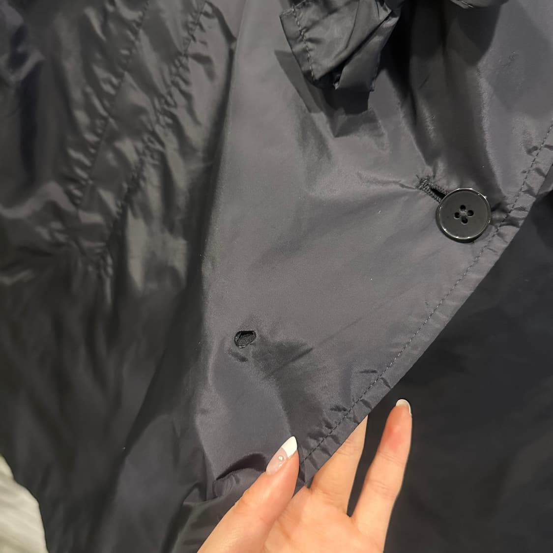 JPN VINTAGE 나일론 미디 자켓 스트링 투포켓 디테일 블랙 상품이미지6