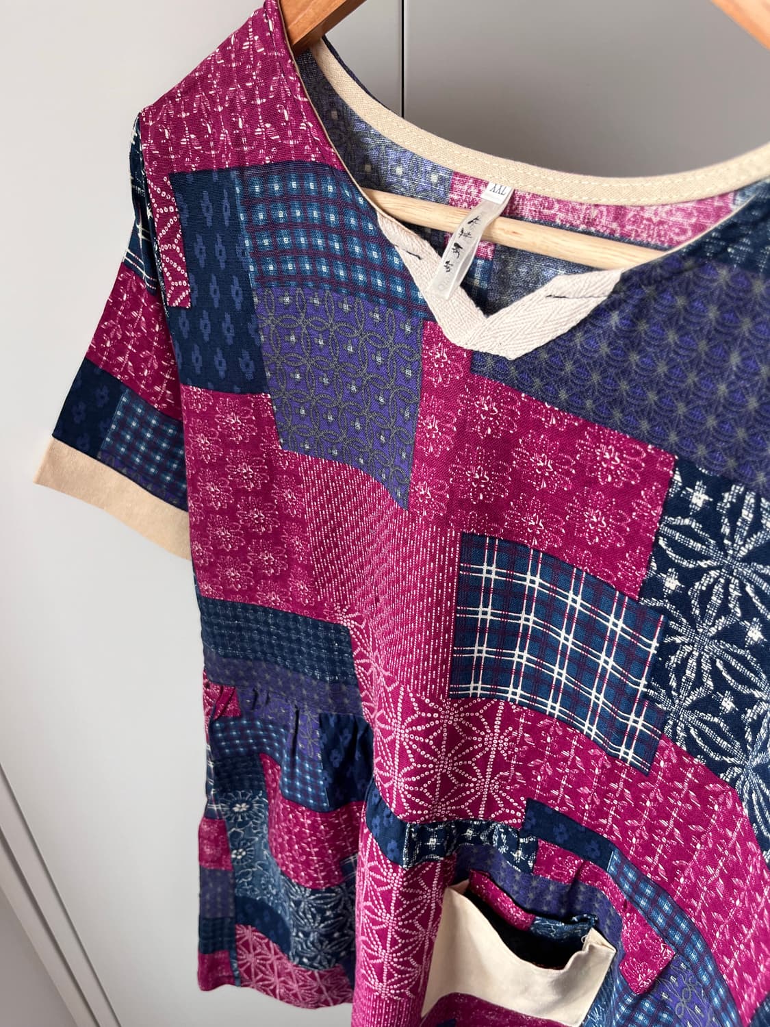 Vintage 패치워크 반팔 하구미 원피스  상품이미지9