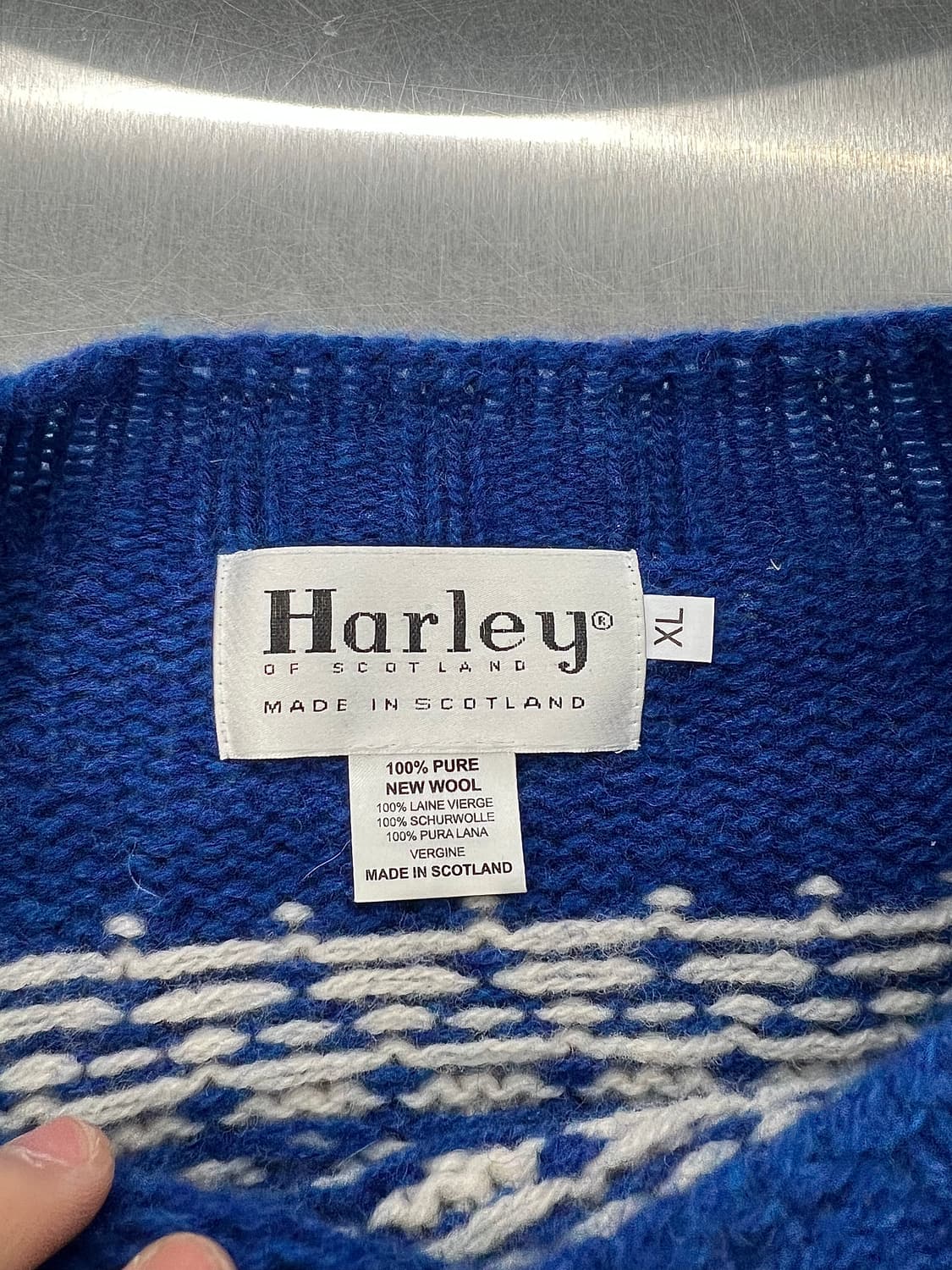 할리 오브 스코틀랜드 페어아일 요크 울 크루넥 니트 스웨터 상품이미지7