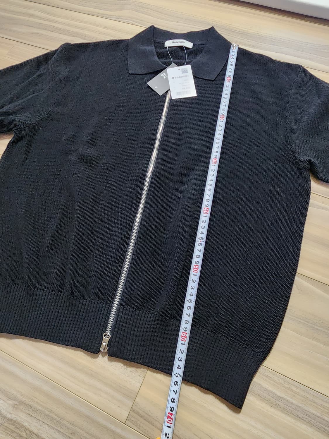 에잇세컨즈카라넥집업가디건블랙L 상품이미지5