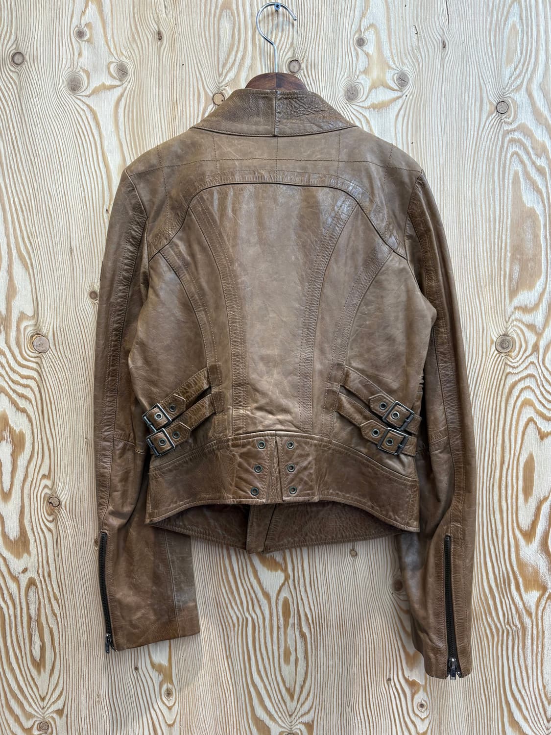 디젤 램스킨 크롭 바이커 자켓 상품이미지3