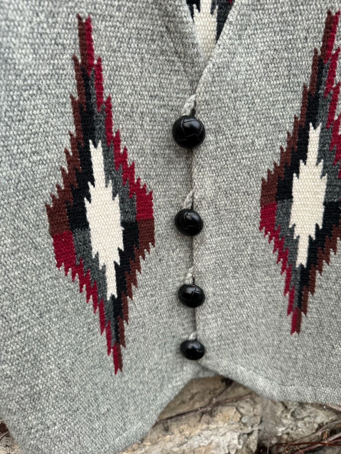 오르테가 핸드 우븐 울 네이티브 문양 웨스턴 치마요 베스트 조끼 상품이미지5