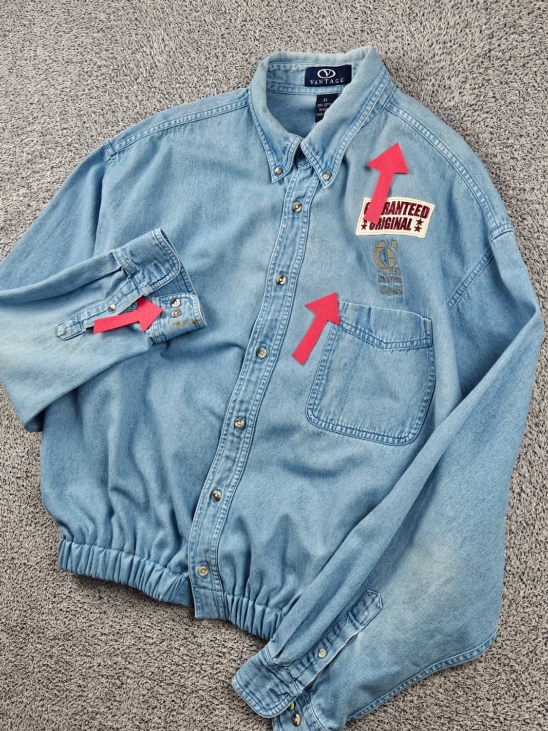 VANTAGE 크롭밴딩 커스텀 데님 셔츠 ( XL ) / 11635 상품이미지6