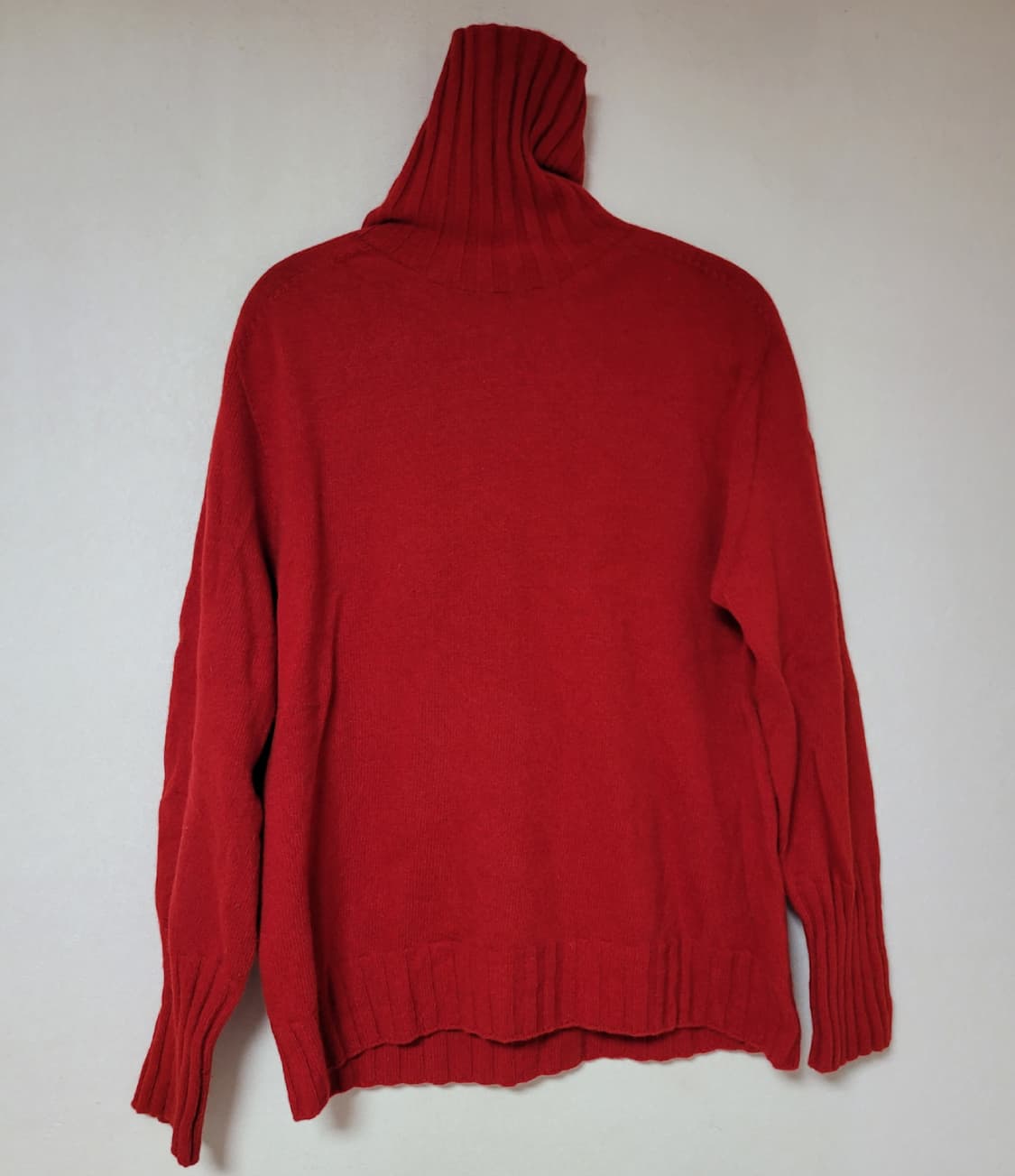 캐시미어 레드 터틀넥 목폴라 니트 스웨터 상품이미지1