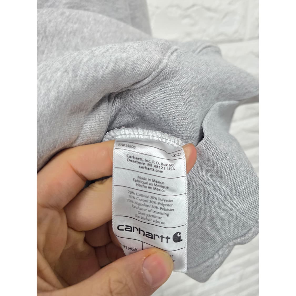 택포_ 칼하트 회색 후드티 L사이즈 상품이미지3