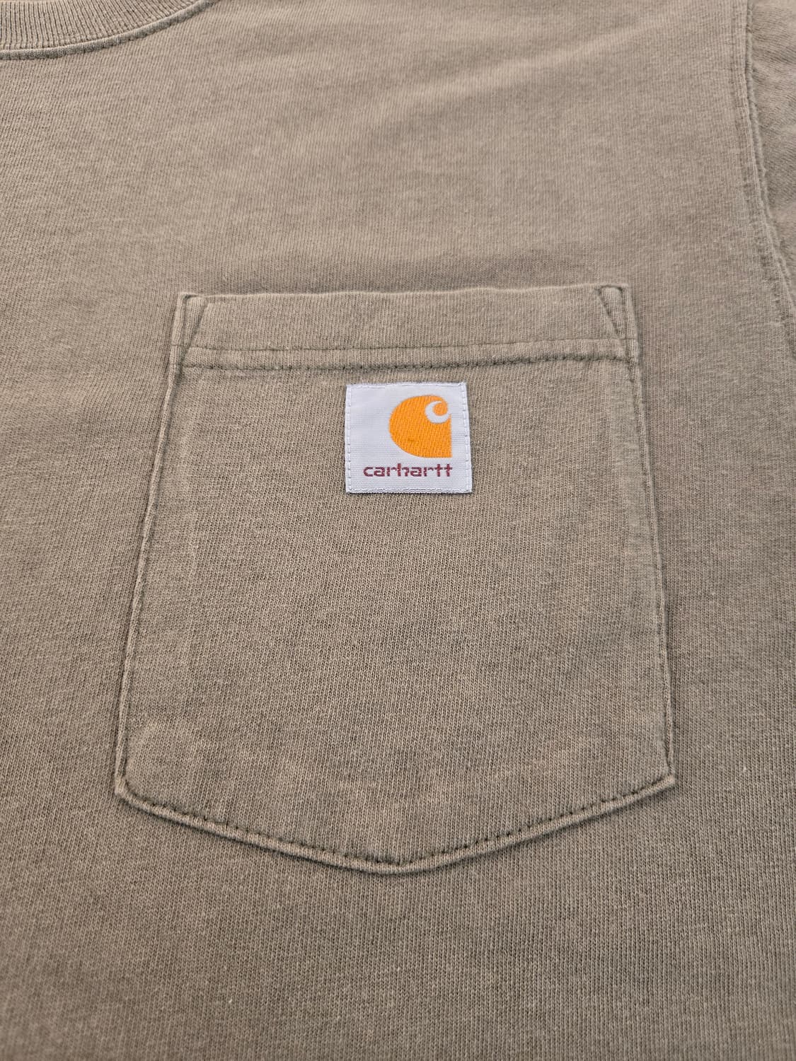 맛있게 익은 칼하트 포켓 반팔 티셔츠 카키 S 상품이미지5