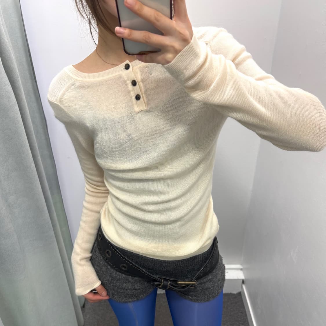 바나나리퍼블릭 아이보리 리버시블 울니트 상품이미지2