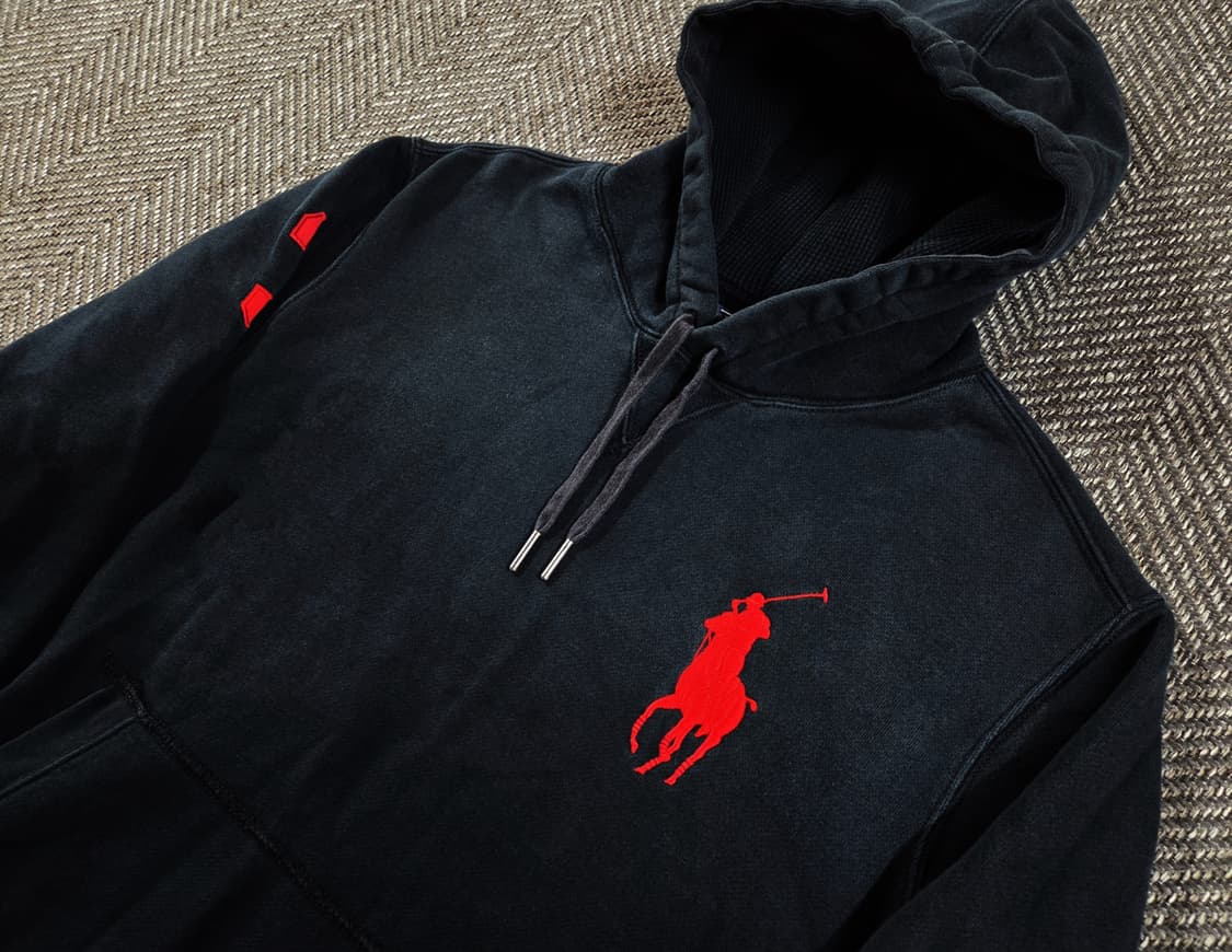 폴로 랄프로렌 빅포니 넘버3 블랙 레드 검빨 후드티
 상품이미지3