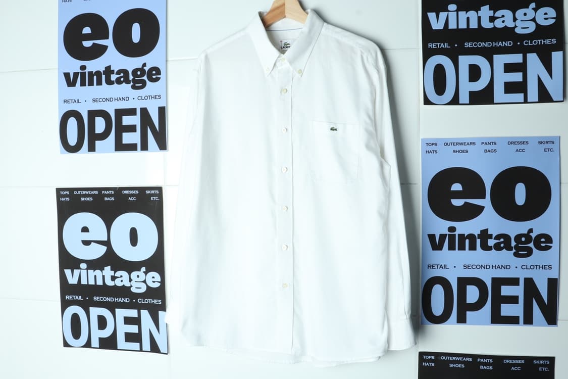 (XL-2XL) 라코스테 셔츠 남방 무지 화이트 흰색 원포켓-H31302 상품이미지2