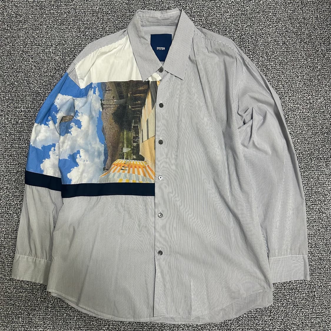 (105) 시스템옴므 스트라이프 오버핏 셔츠 상품이미지1