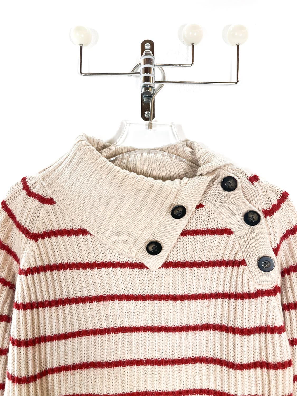 빈티지 스트라이프 세인트 버튼 울 스웨터 상품이미지5