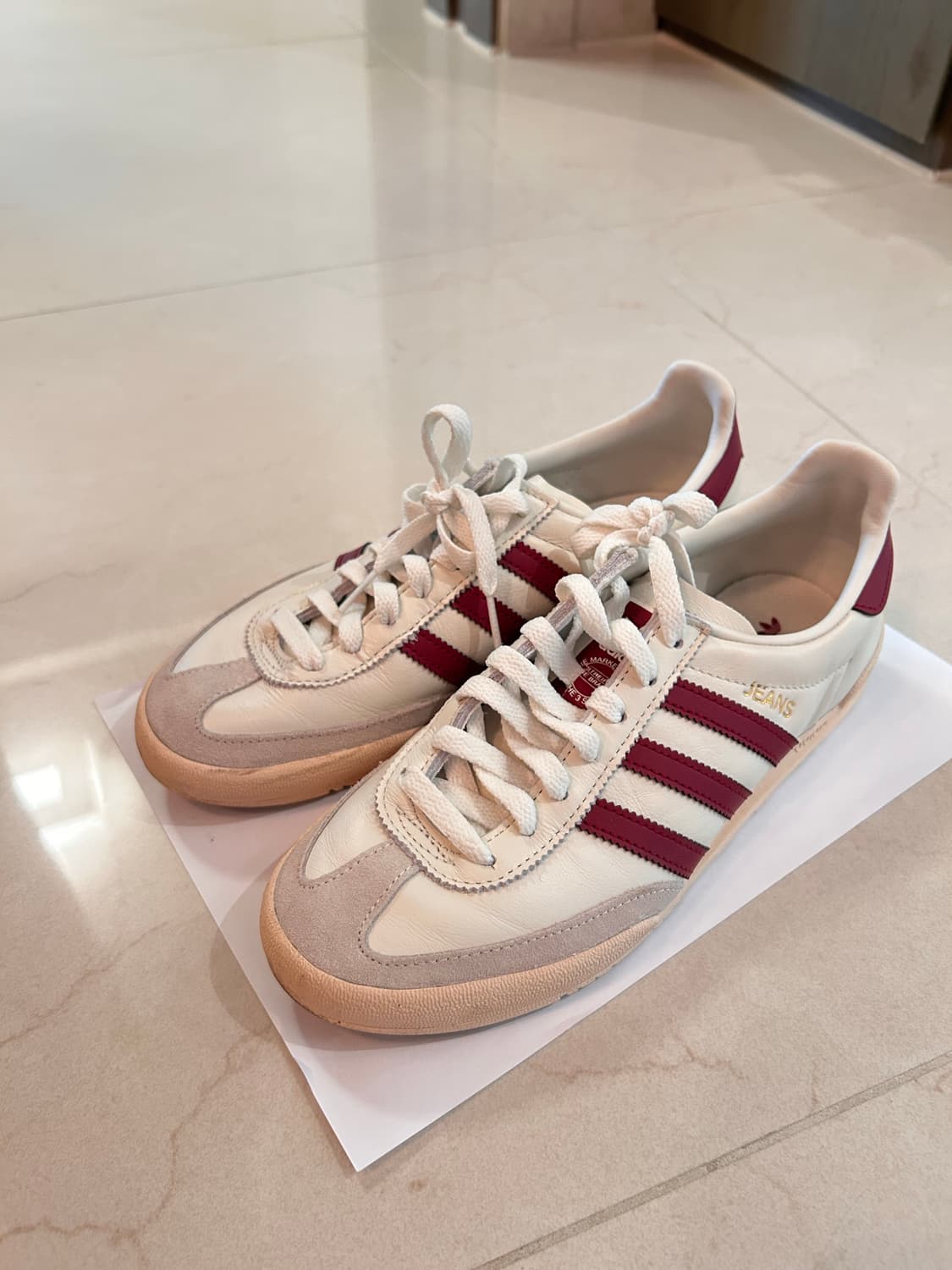 아디다스 진스 아이보리 버건디 운동화 상품이미지3