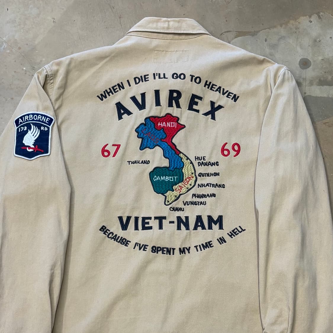 XL 아비렉스 베트남전쟁 173공수여단 플라이트 투포켓 셔츠 상품이미지1