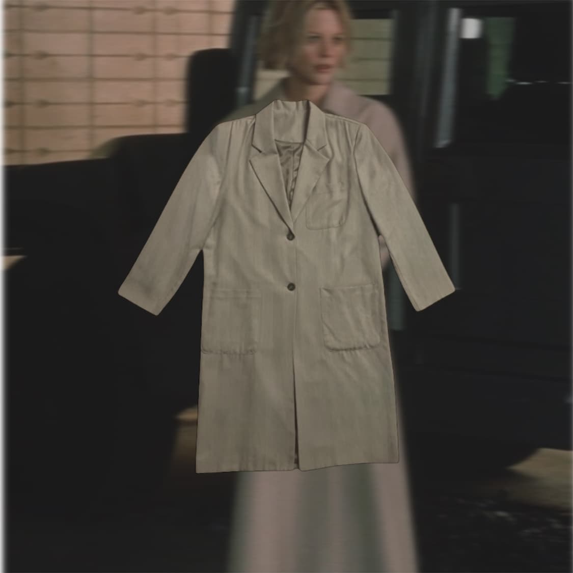 pin stripe shoulder pad coat 상품이미지1