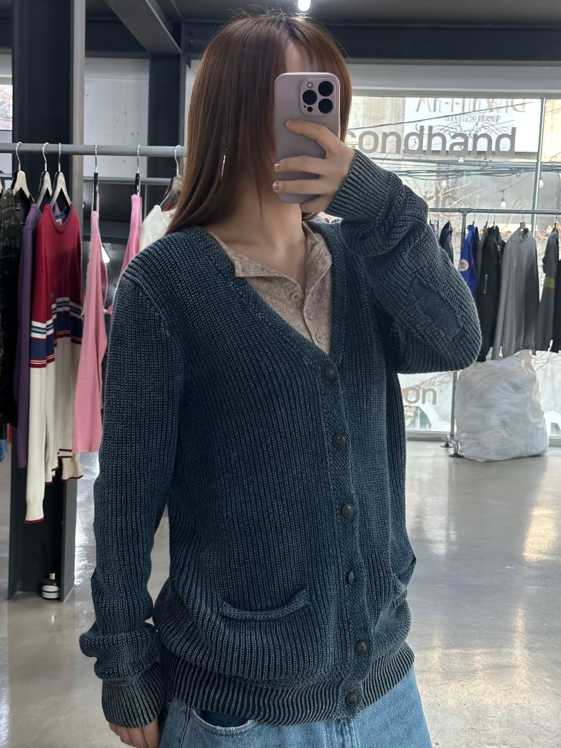 폴로랄프로렌 워시드 데미지 니트가디건 상품이미지3