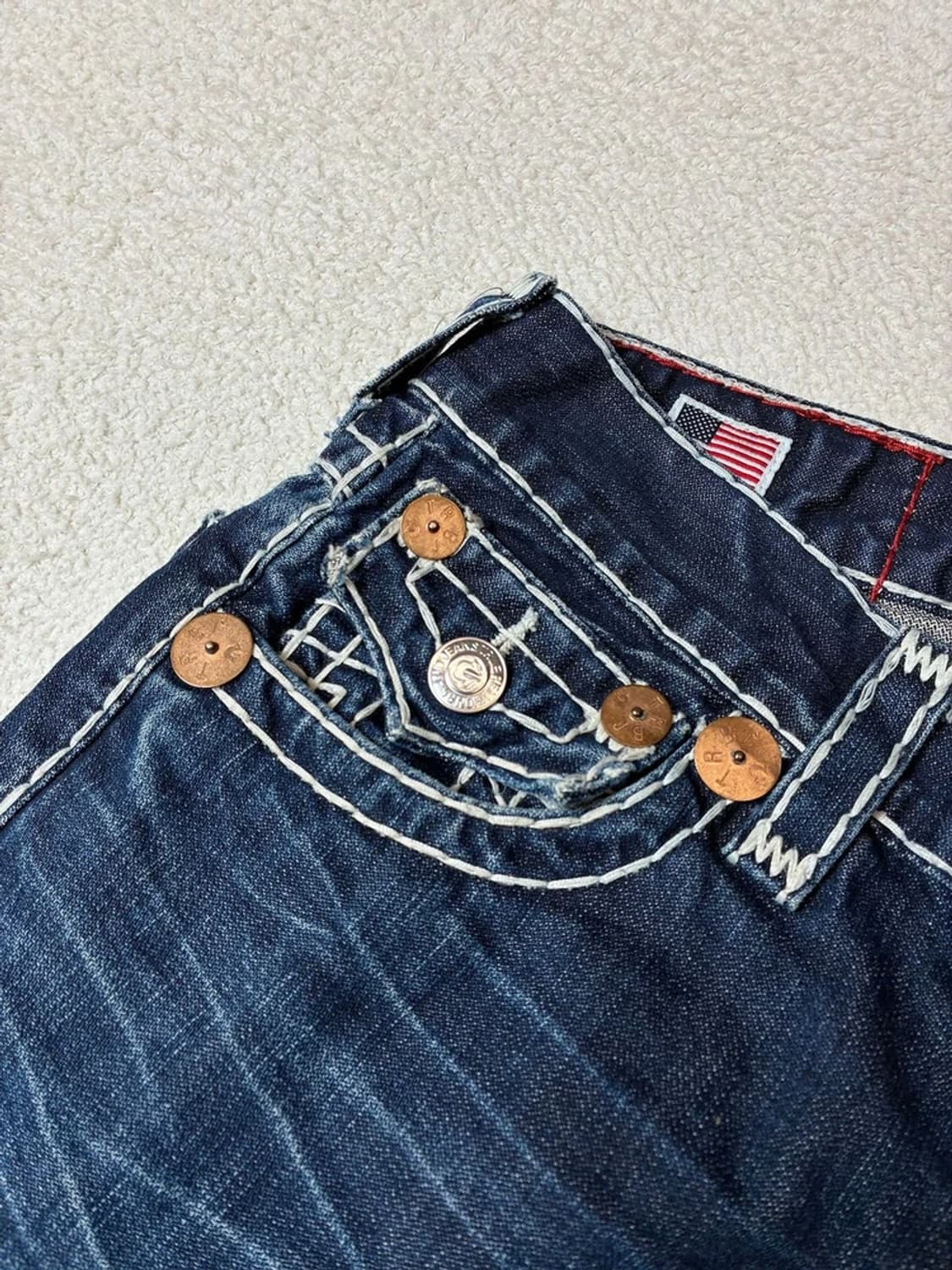 트루릴리젼 00s USA 로우 라이즈 부츠컷 데님 팬츠 PN7679 상품이미지4