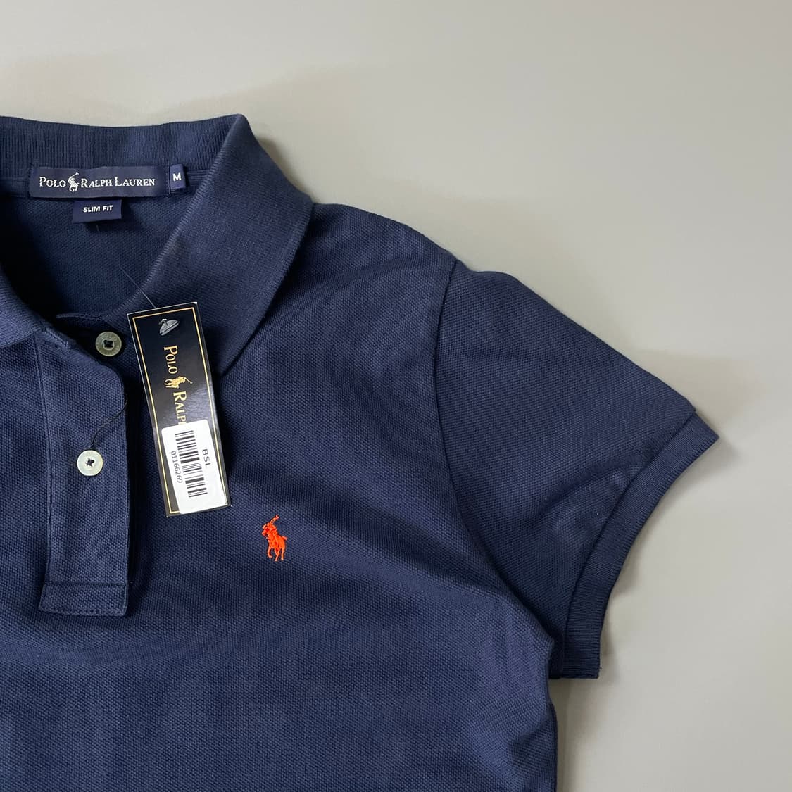 [미사용품] 폴로랄프로렌 여성 네이비 슬림핏 카라티 M 상품이미지3
