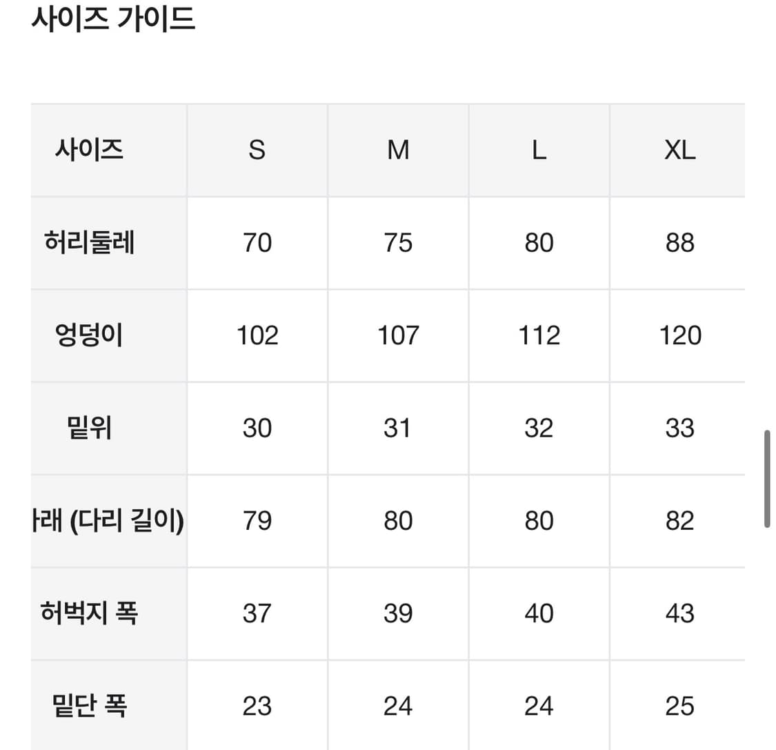 무지라보 더블니 팬츠 XL 상품이미지7