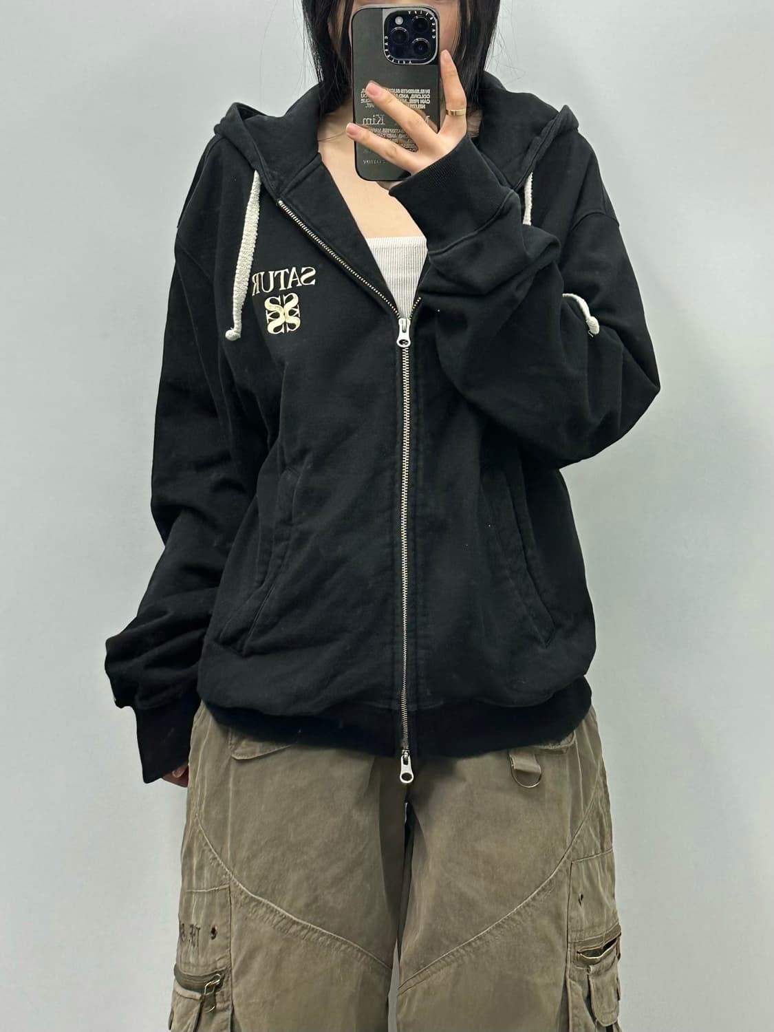 세터 클래식 블랙 투웨이 후드집업  상품이미지1