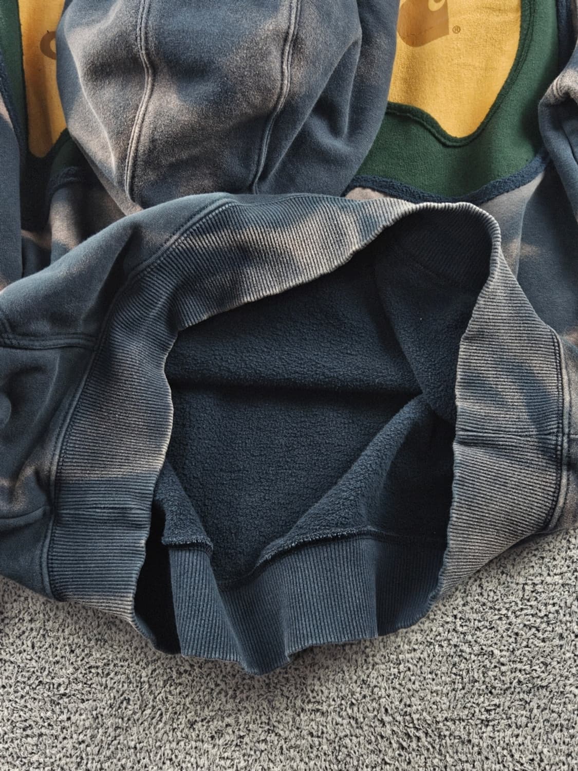 칼하트 아플리케 다잉워시드 커스텀 후드 티셔츠 ( 2XL )/ 10688 상품이미지10