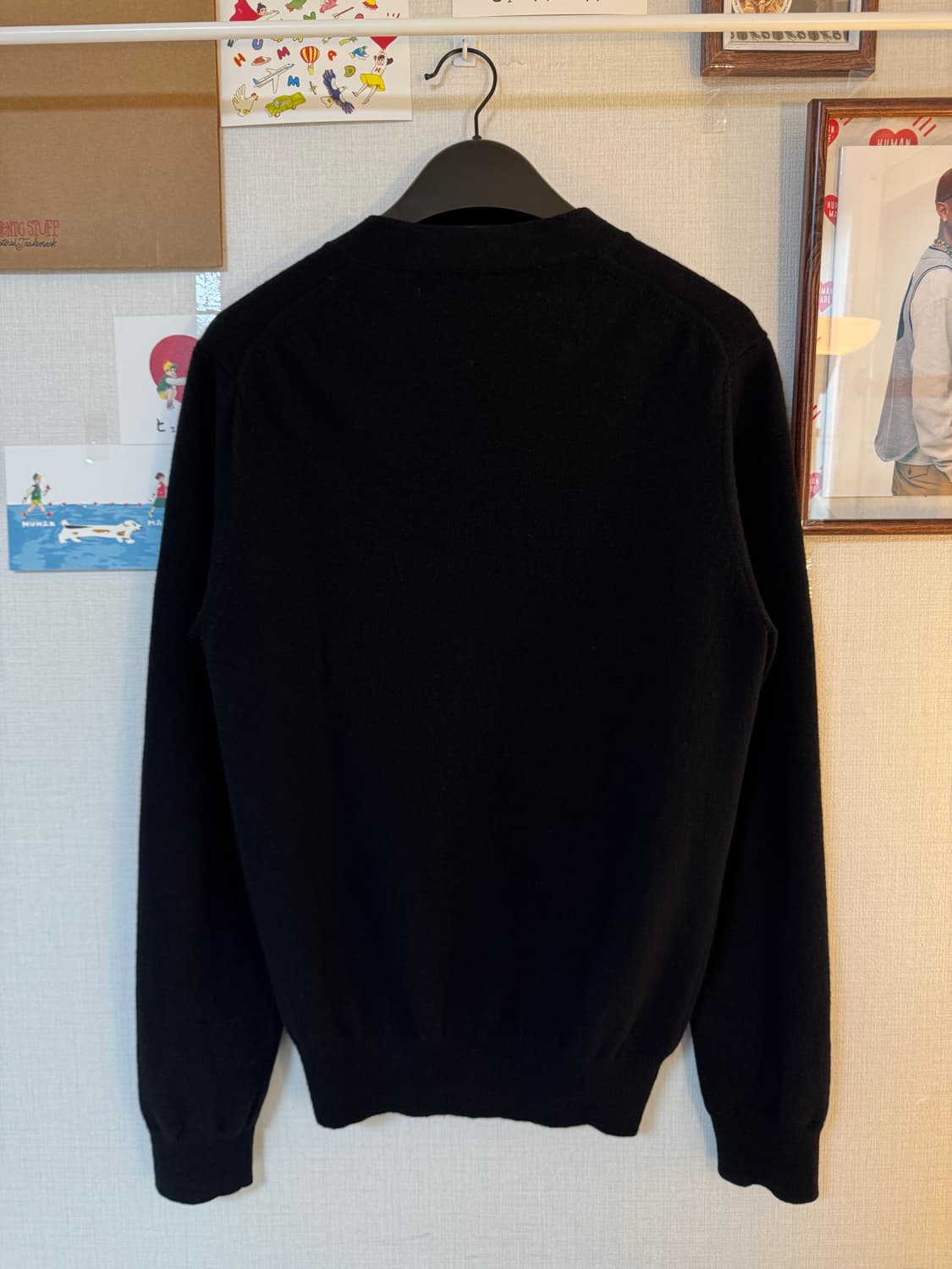 [S]꼼데가르송 플레이 화이트와펜 가디건 블랙 상품이미지3