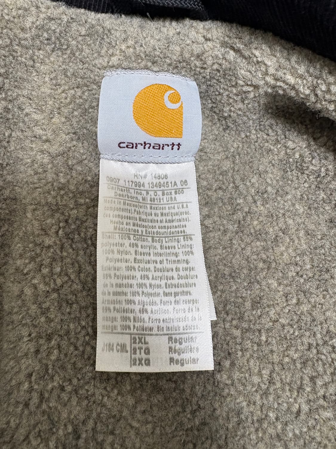 칼하트 디트로이트 빈티지자켓 후리스 안감 J164 CML 2XL(110) 상품이미지3