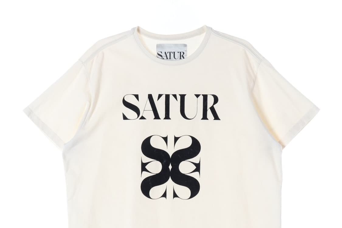 SATUR 올 데이 로고 반팔 티셔츠 크림 L 상품이미지3