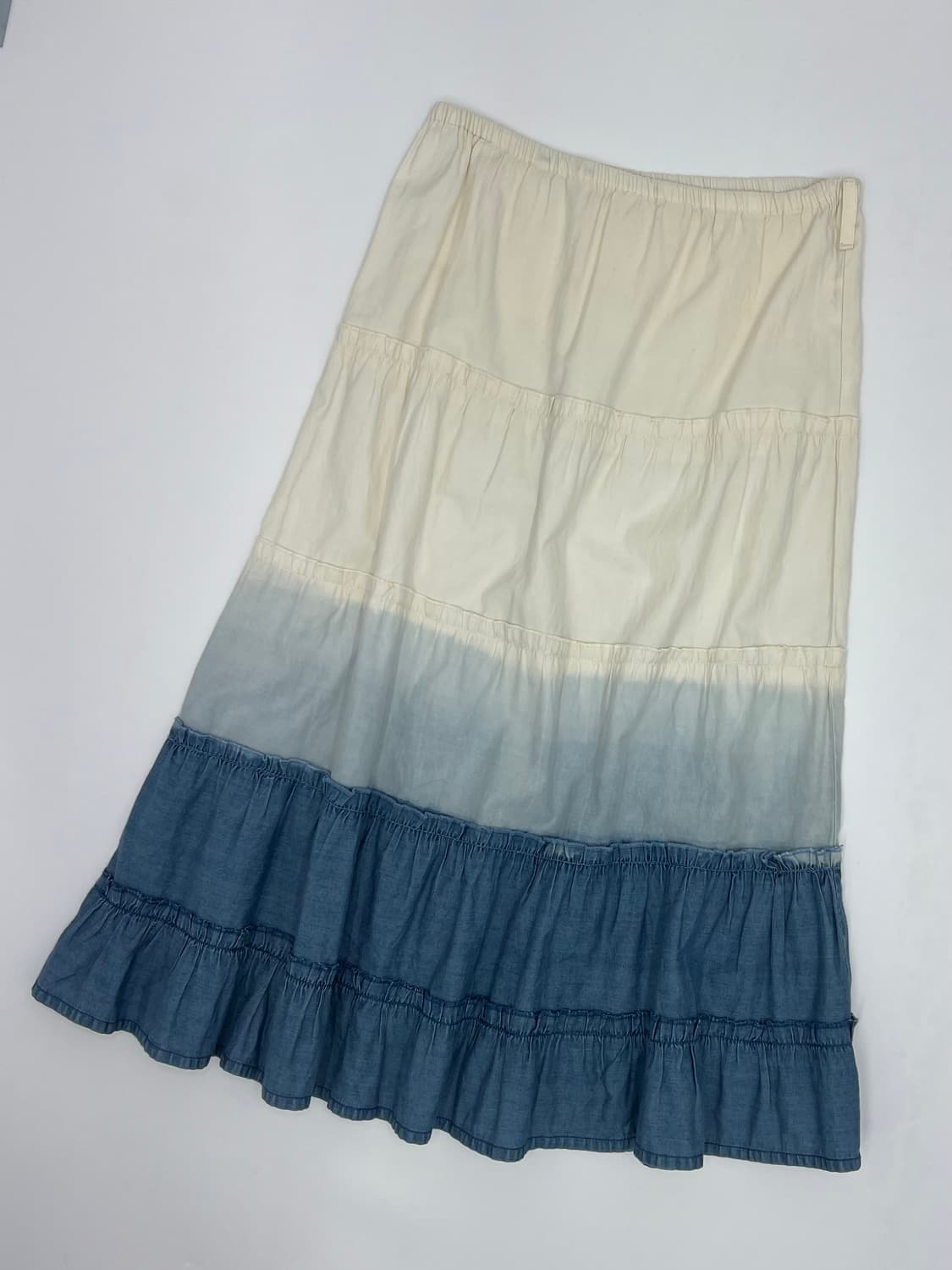 빈티지 배색 롱 스커트 상품이미지2