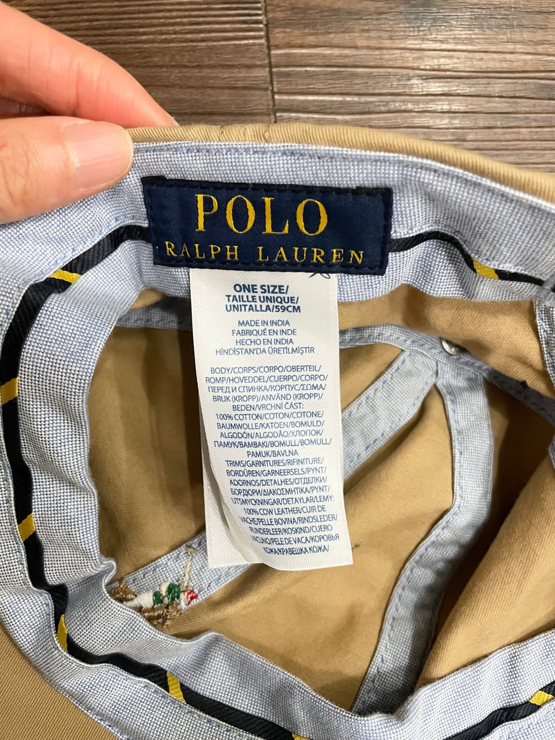 폴로 베이지 가죽스트랩 볼캡 캡모자 상품이미지5