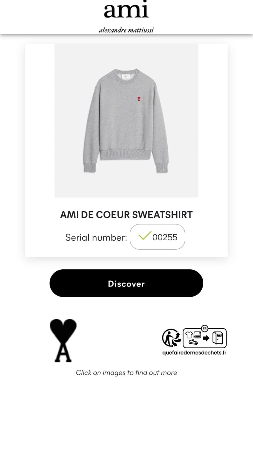 아미 스몰 하트 로고 스웻셔츠 00255 / 남 M (100) 그레이  상품이미지9