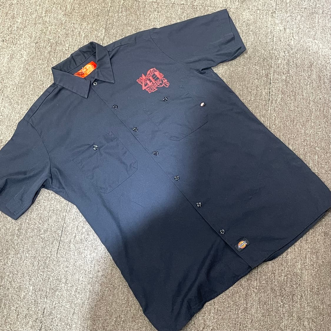 (M) Dickies 디키즈 반팔 워크 셔츠 블랙 상품이미지1