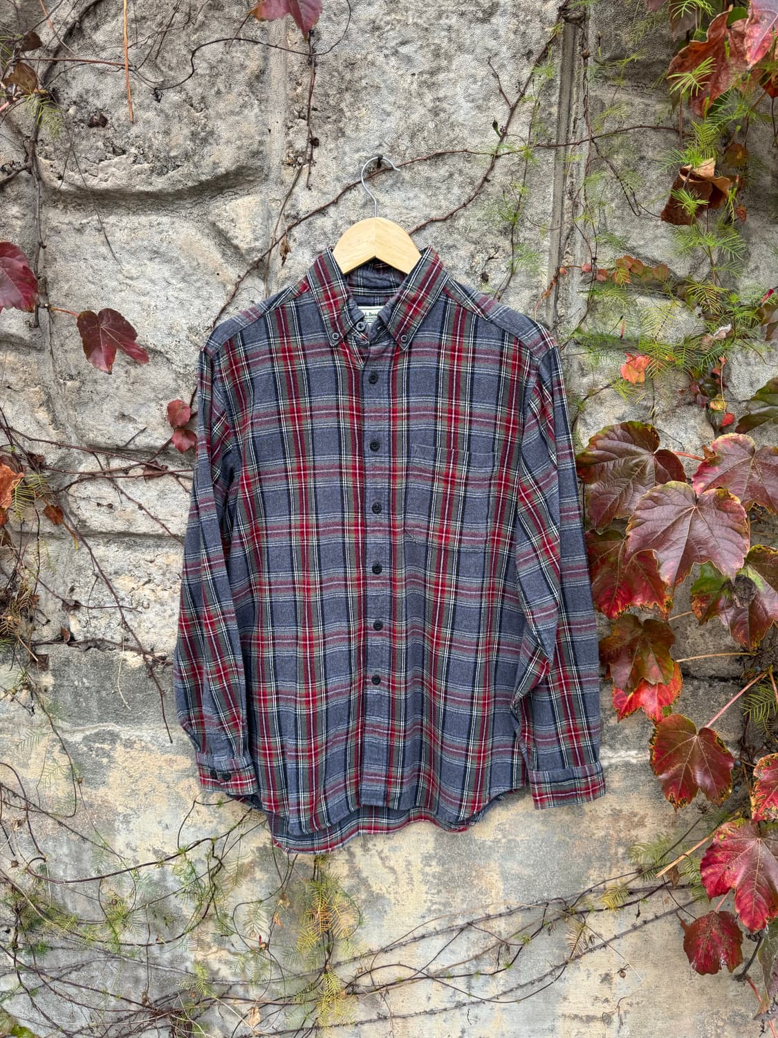 엘엘빈 빈티지 체크 플란넬 셔츠 s 상품이미지1