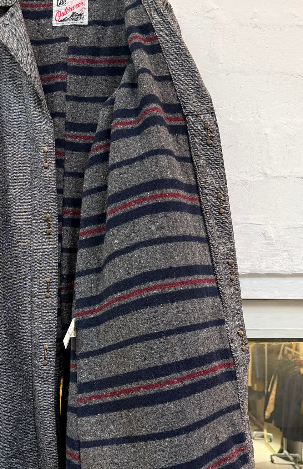 Lee x Nano Universe 블랭킷 모직 헤링본 코트 S 상품이미지6