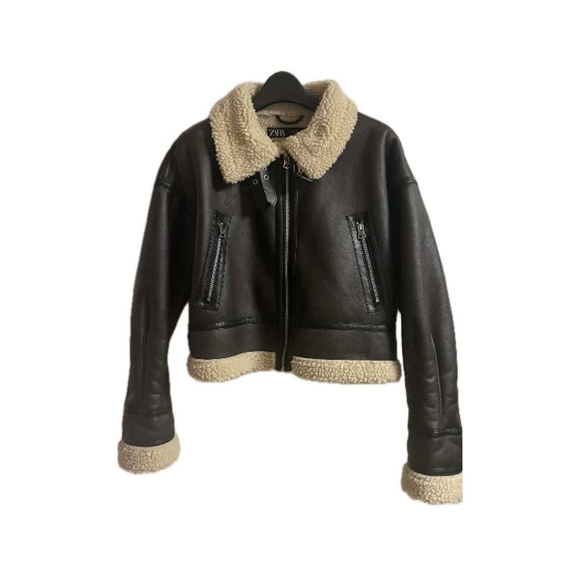 zara 자라 무스탕 크롭 자켓 브라운 상품이미지2