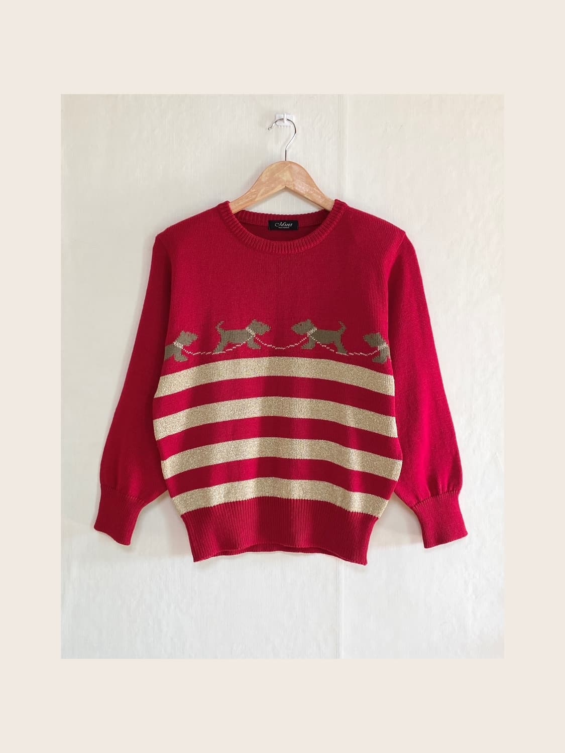 Christmas Red Puppy Wool-Blend Knit Top 상품이미지1