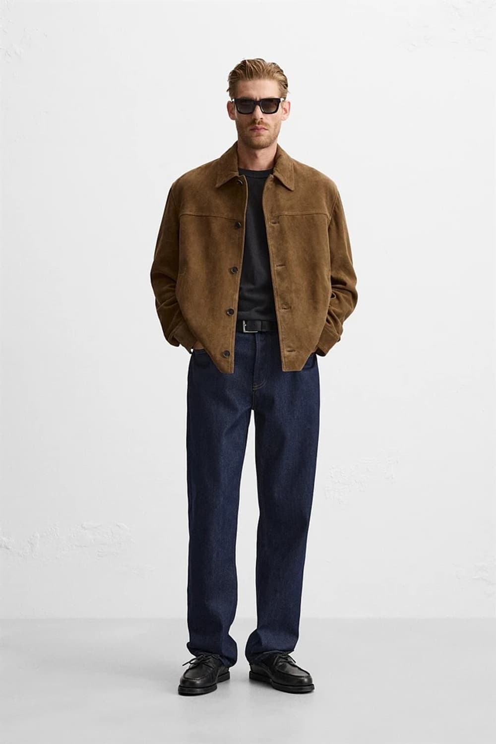 ZARA 자라 리얼 고트 스웨이드 레더 자켓 XL 상품이미지2