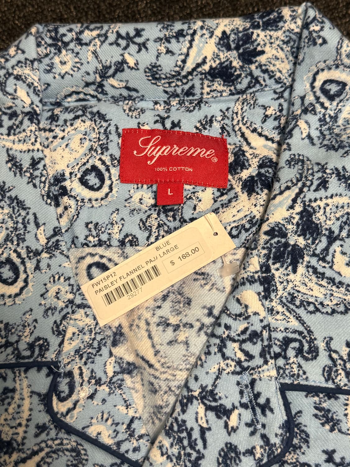 [L] 슈프림 페이즐리 플란넬 파자마 블루 상품이미지5